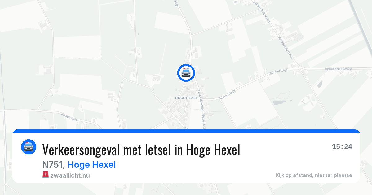 Verkeersongeval met letsel in Hoge Hexel — 6 jun 2026