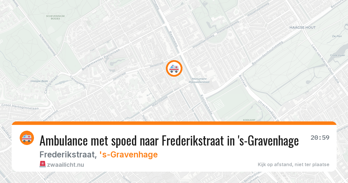 Ambulance met spoed naar Frederikstraat in 's-Gravenhage — 7 mei 2026