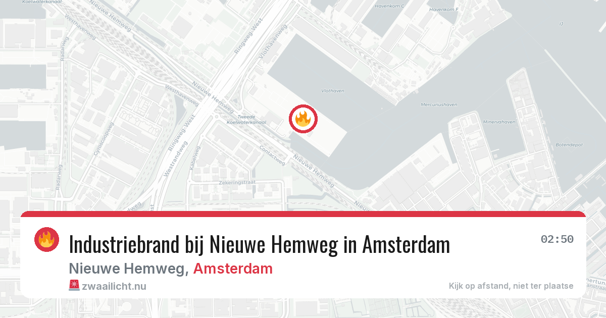 Industriebrand bij Nieuwe Hemweg in Amsterdam — 21 mrt 2026