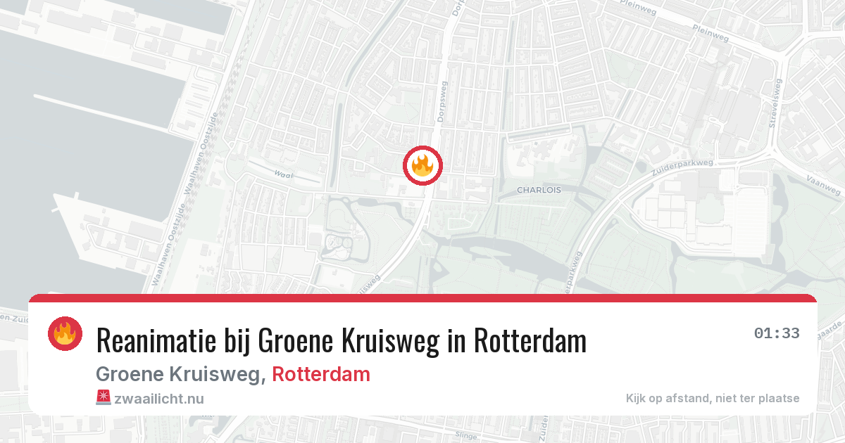 Reanimatie bij Groene Kruisweg in Rotterdam — 19 mrt 2026