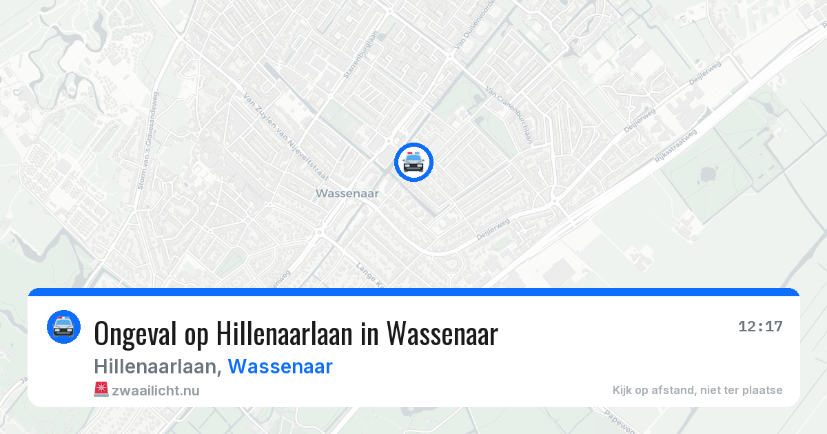 Ongeval op Hillenaarlaan in Wassenaar — 25 mrt 2026