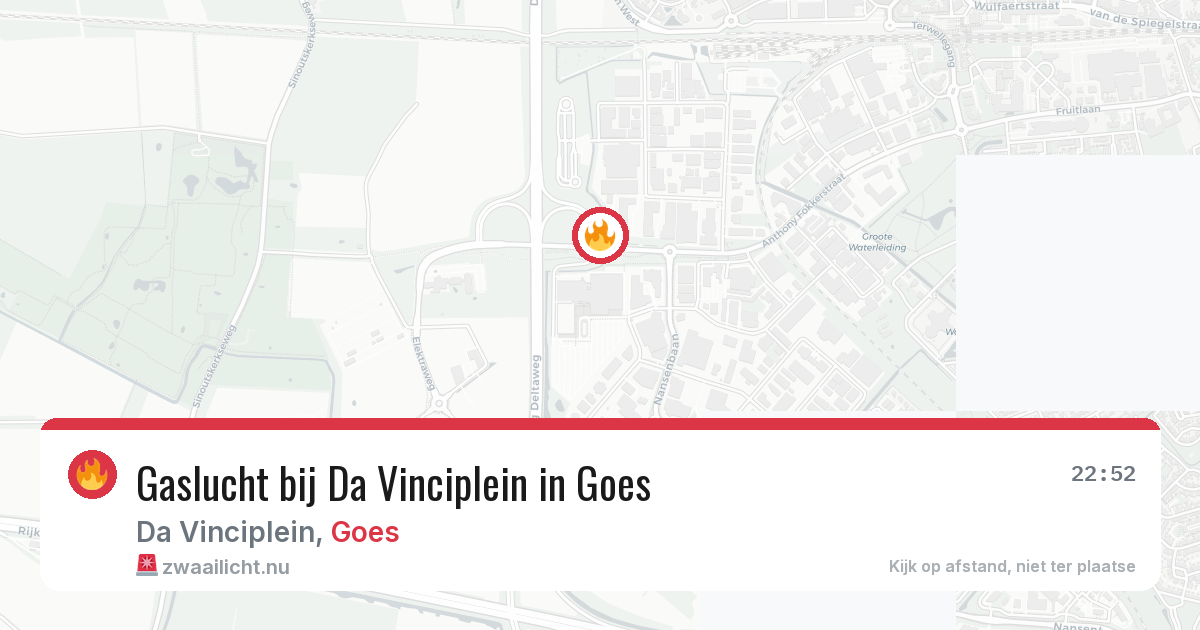 Gaslucht bij Da Vinciplein in Goes — 16 mei 2026