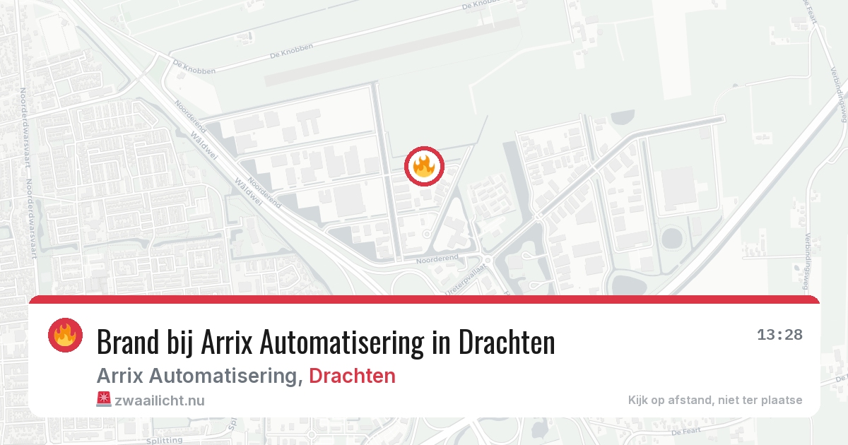 Brand bij Arrix Automatisering in Drachten — 18 mei 2026