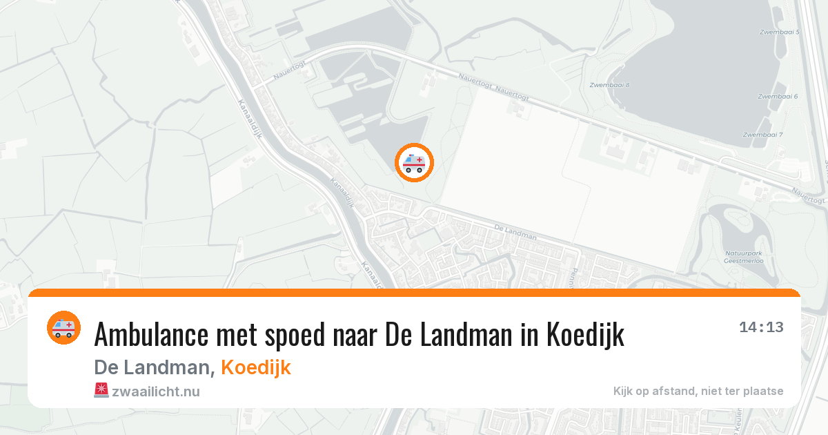 Ambulance met spoed naar De Landman in Koedijk — 14 jul 2026