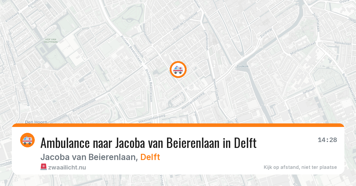 Ambulance naar Jacoba van Beierenlaan in Delft — 19 jul 2026