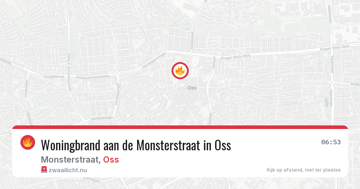 Woningbrand aan de Monsterstraat in Oss — 10 apr 2026