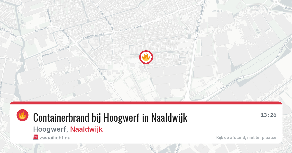 Containerbrand bij Hoogwerf in Naaldwijk — 18 jul 2026