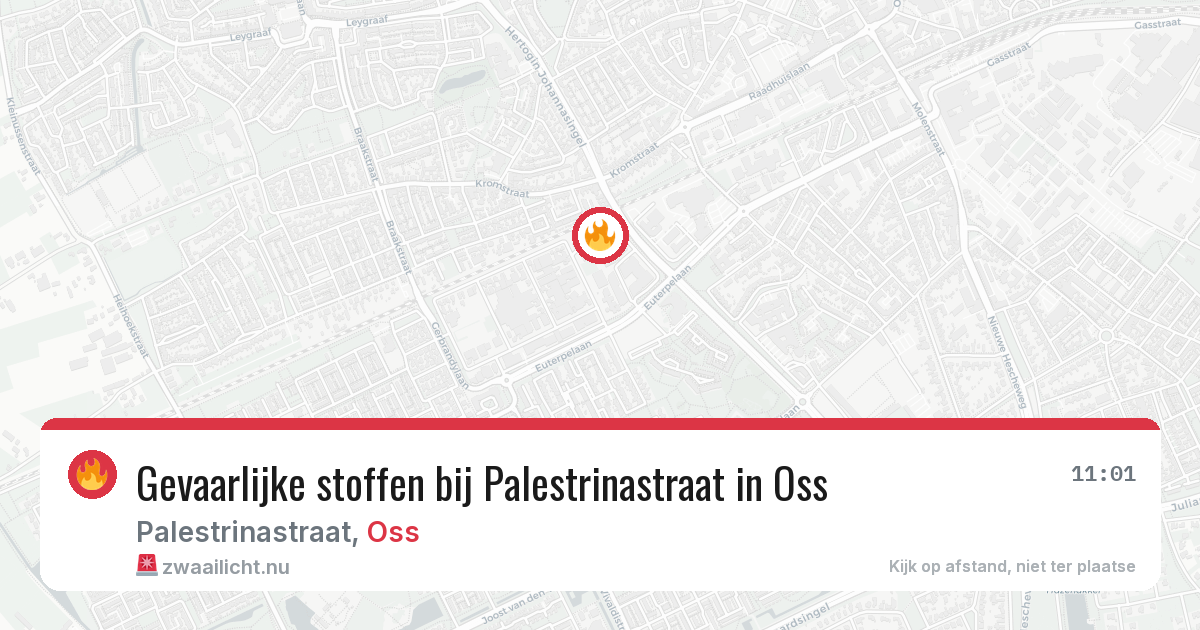 Gevaarlijke stoffen bij Palestrinastraat in Oss — 8 jun 2026