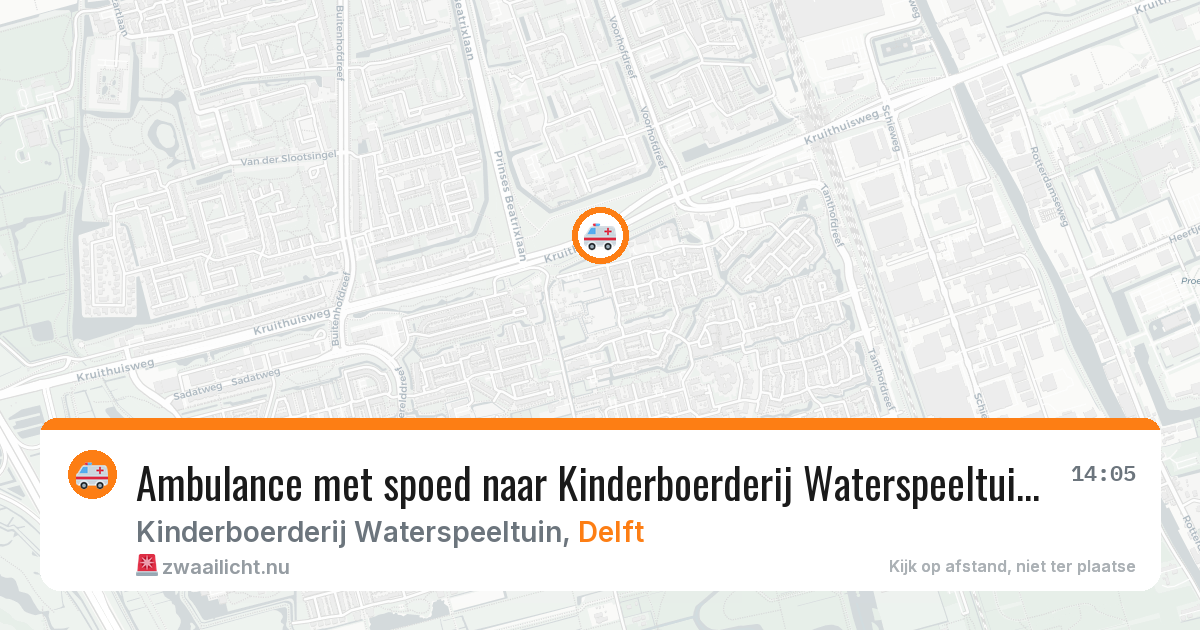 Ambulance met spoed naar Kinderboerderij Waterspeeltuin in Delft — 24 jul 2026