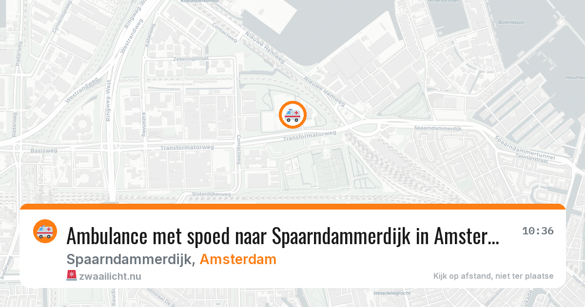 Ambulance met spoed naar Spaarndammerdijk in Amsterdam — 26 jul 2026