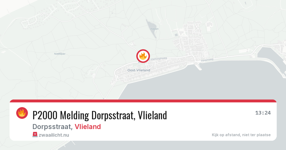 P2000 Melding Dorpsstraat, Vlieland — 3 jul 2026