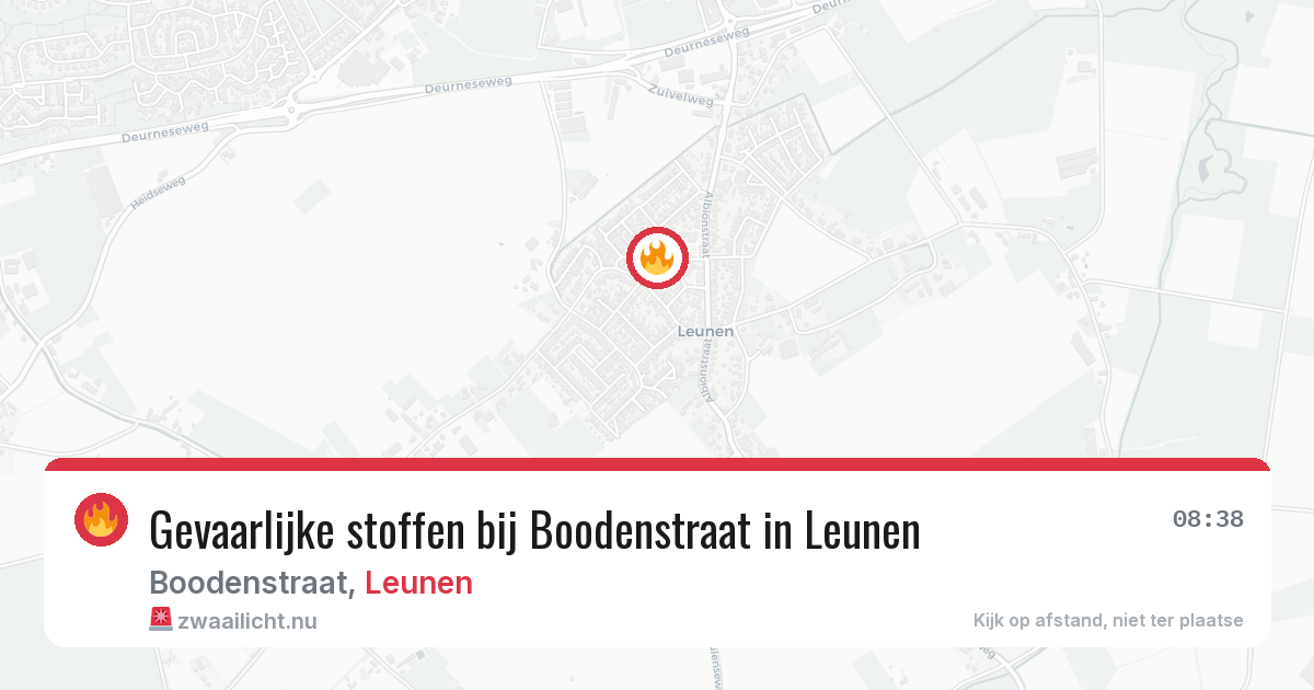 Gevaarlijke stoffen bij Boodenstraat in Leunen — 13 jul 2026