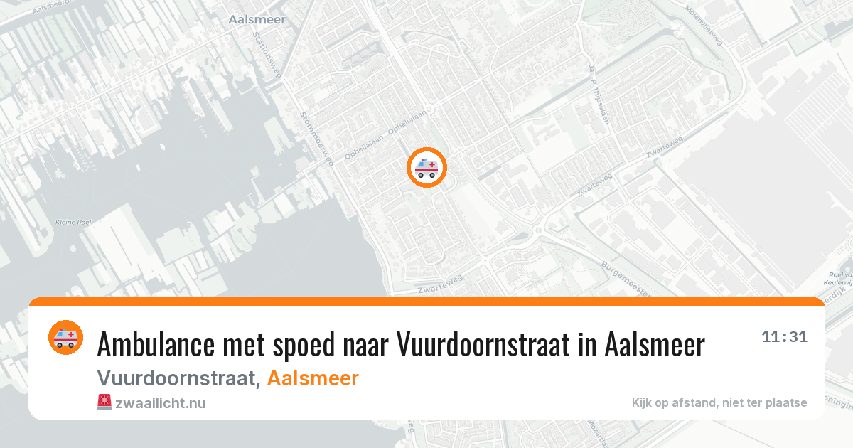 Ambulance met spoed naar Vuurdoornstraat in Aalsmeer — 31 mrt 2026