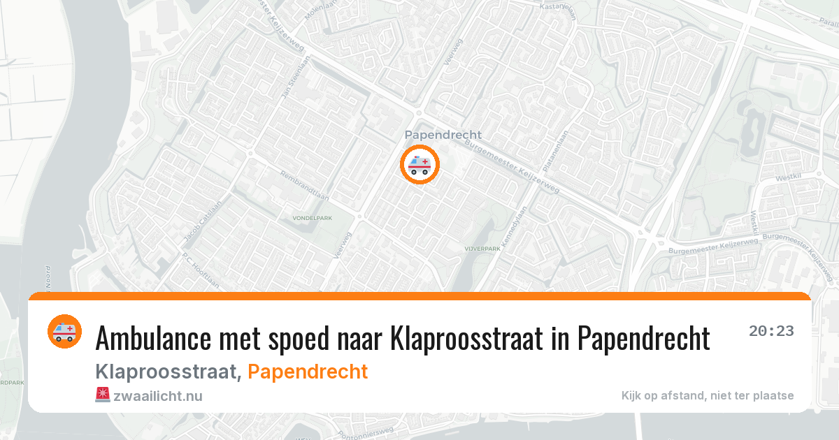 Ambulance met spoed naar Klaproosstraat in Papendrecht — 23 apr 2026