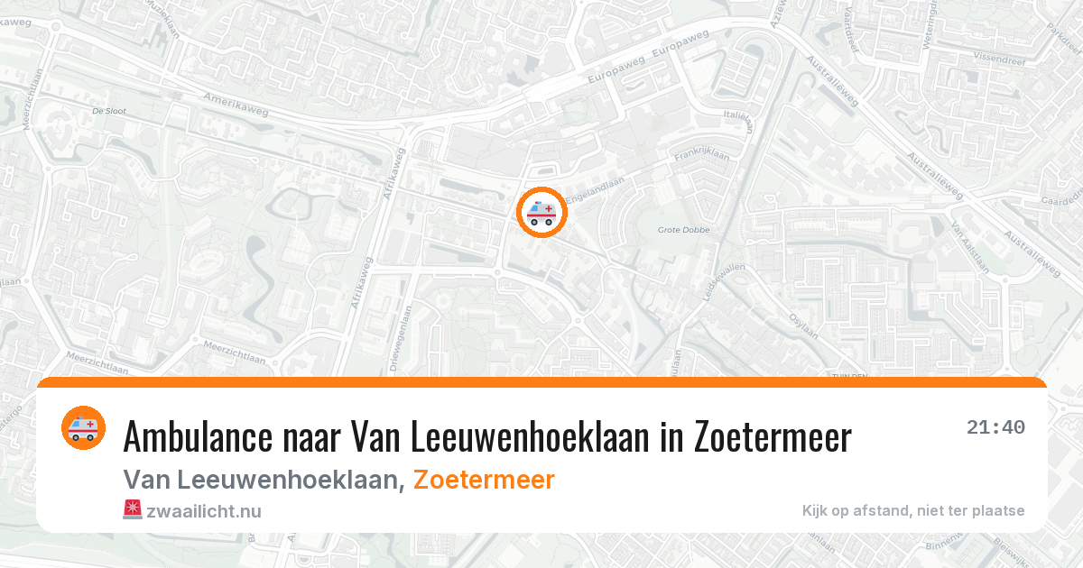 Ambulance naar Van Leeuwenhoeklaan in Zoetermeer — 21 mrt 2026