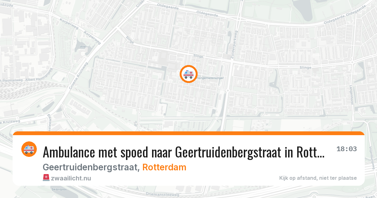 Ambulance met spoed naar Geertruidenbergstraat in Rotterdam — 22 mrt 2026