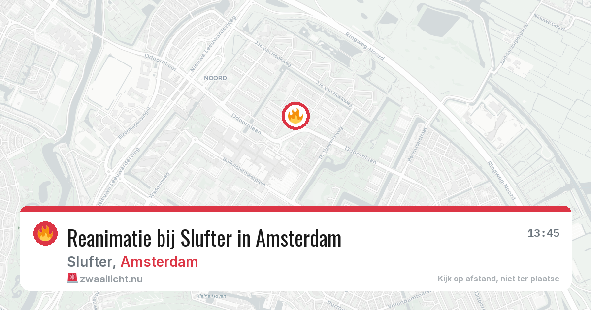 Reanimatie bij Slufter in Amsterdam — 2 apr 2026