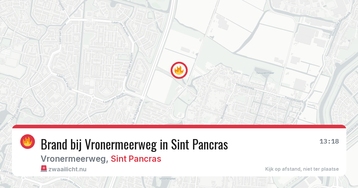 Brand bij Vronermeerweg in Sint Pancras — 1 feb 2026