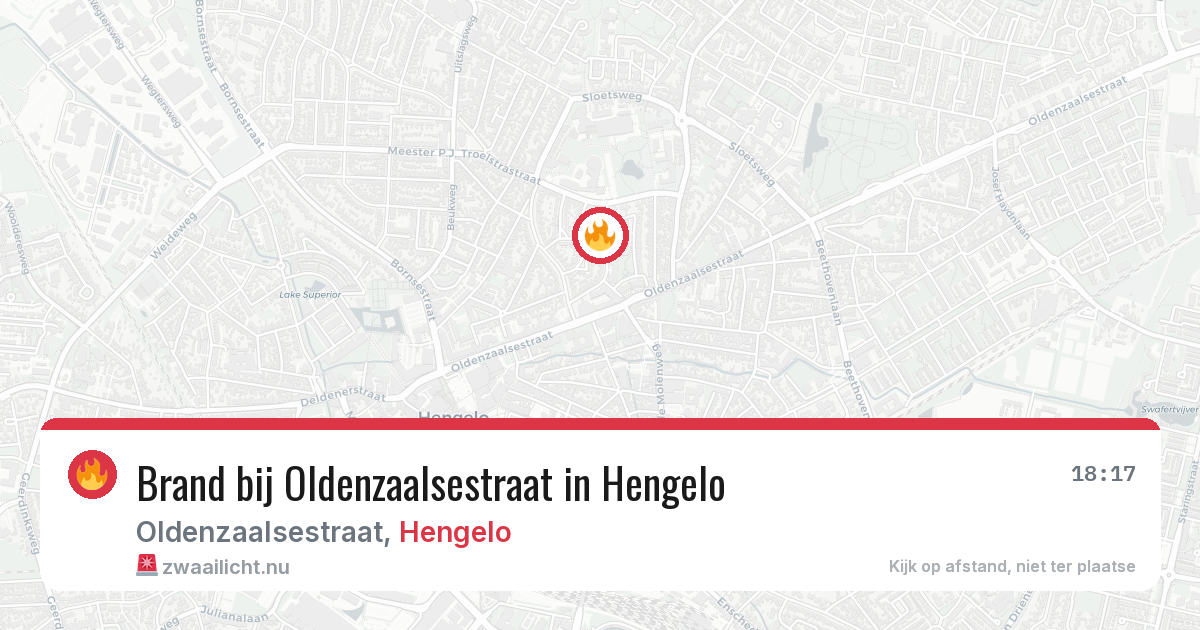 Brand bij Oldenzaalsestraat in Hengelo — 31 mei 2026