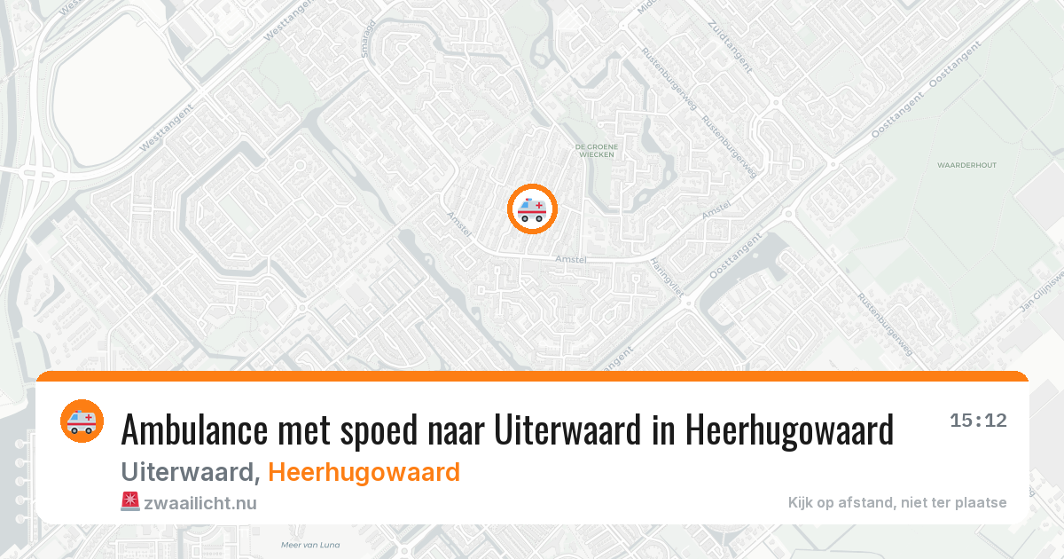 Ambulance met spoed naar Uiterwaard in Heerhugowaard — 19 mrt 2026