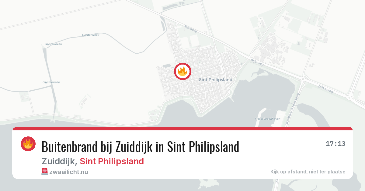 Buitenbrand bij Zuiddijk in Sint Philipsland — 14 jul 2026