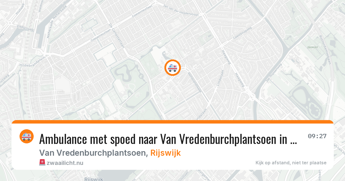 Ambulance met spoed naar Van Vredenburchplantsoen in Rijswijk — 28 mrt 2026