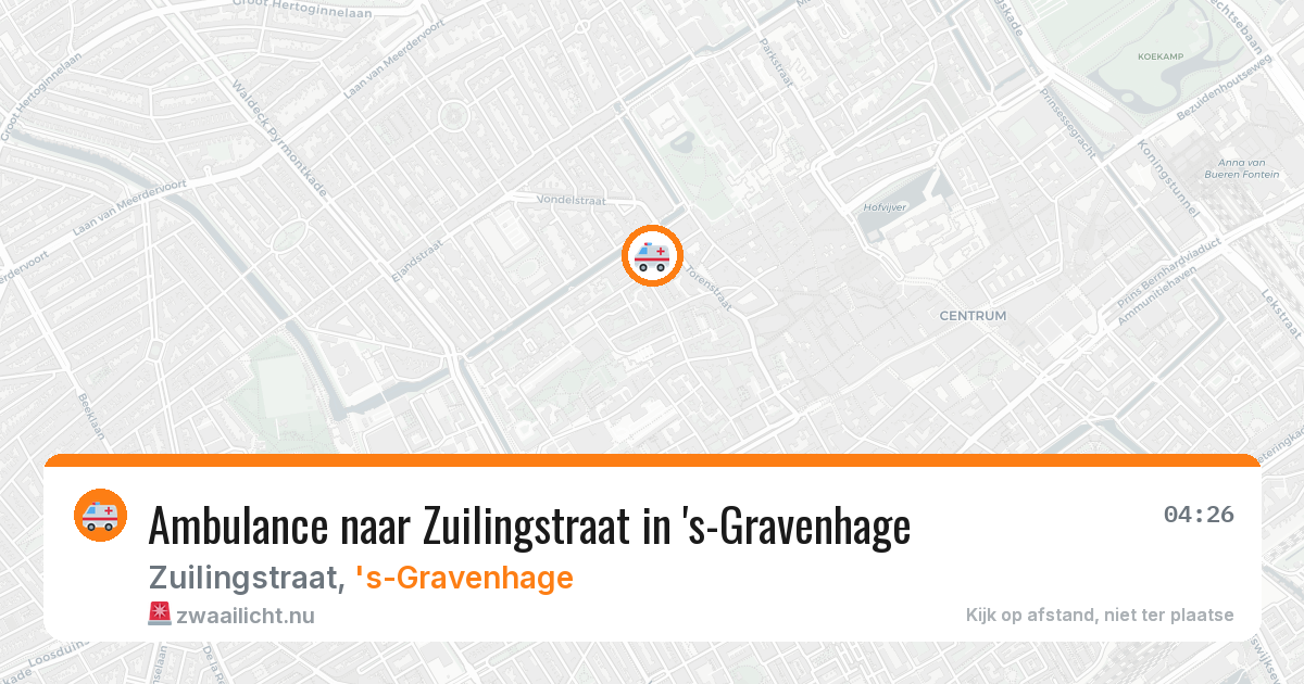 Ambulance naar Zuilingstraat in 's-Gravenhage — 23 jul 2026