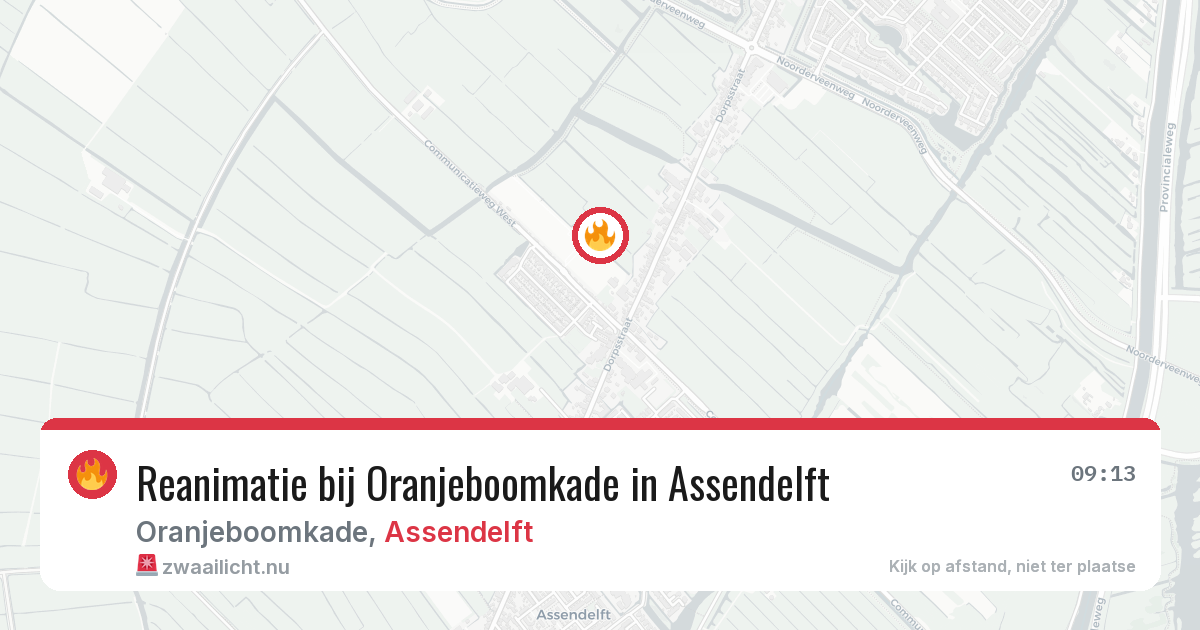 Reanimatie bij Oranjeboomkade in Assendelft — 30 mrt 2026