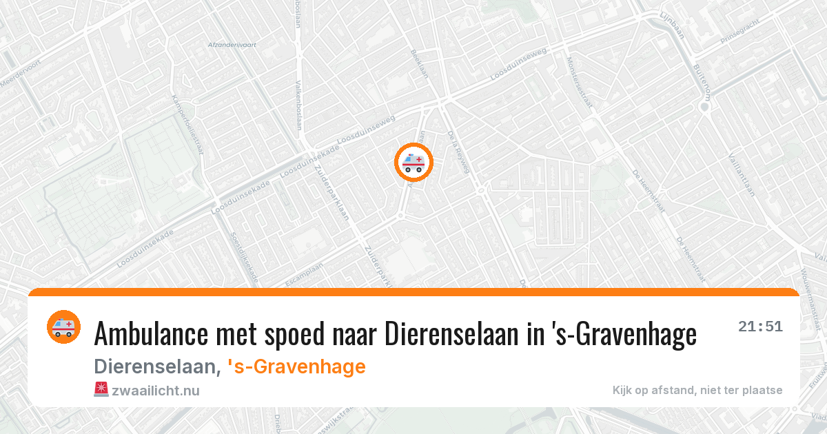 Ambulance met spoed naar Dierenselaan in 's-Gravenhage — 15 mei 2026