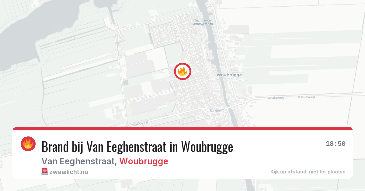 Brand bij Van Eeghenstraat in Woubrugge — 4 mei 2026