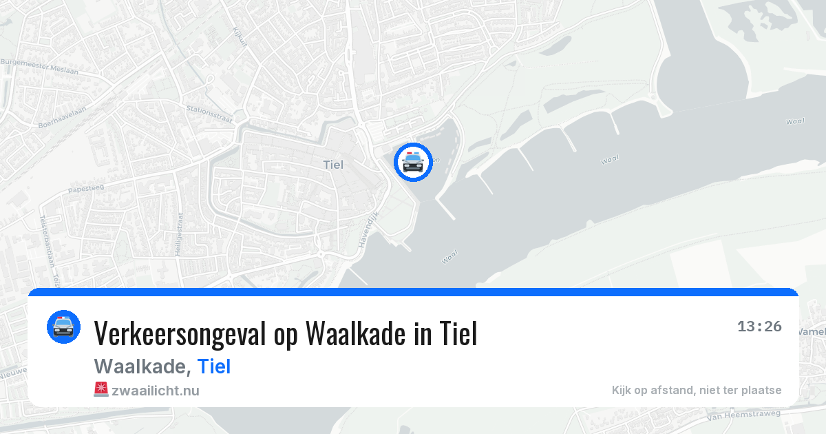 Verkeersongeval op Waalkade in Tiel — 28 mrt 2026