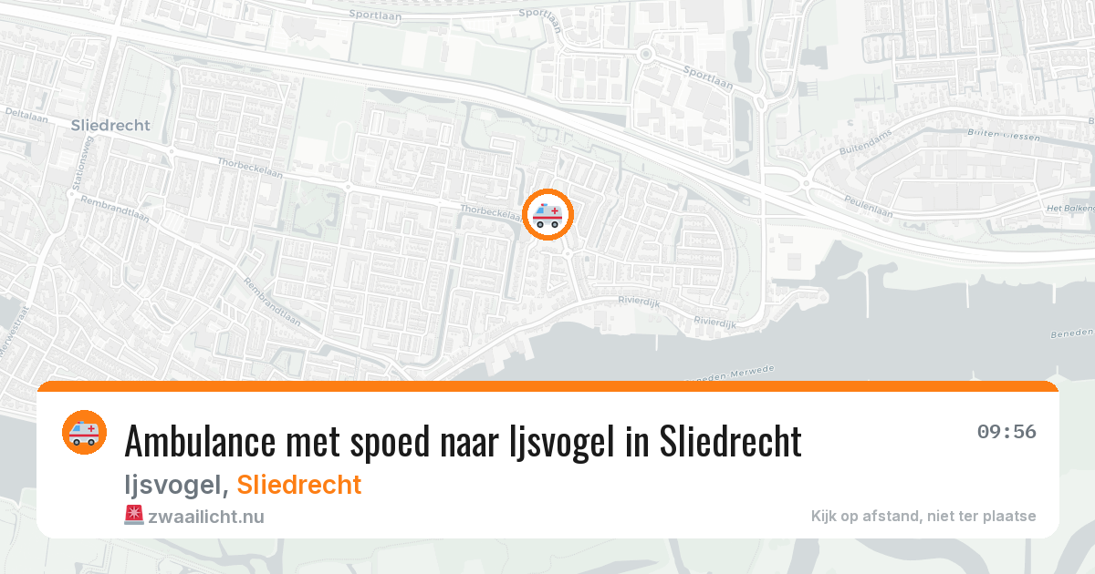 Ambulance met spoed naar Ijsvogel in Sliedrecht — 26 jul 2026