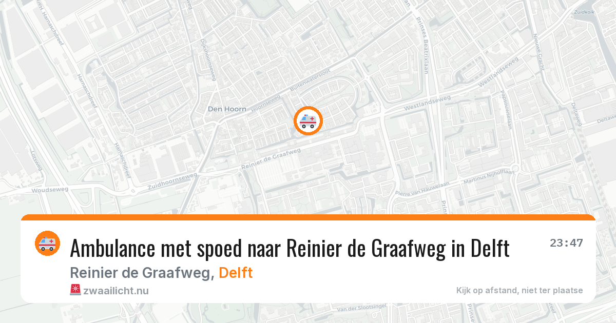 Ambulance met spoed naar Reinier de Graafweg in Delft — 19 mrt 2026