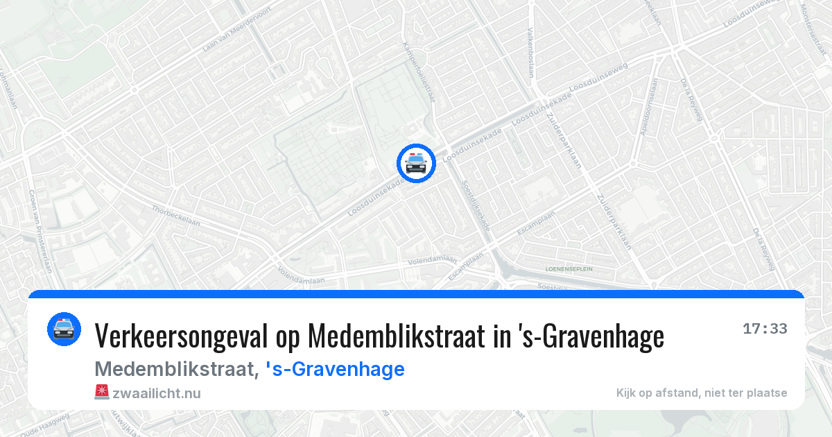 Verkeersongeval op Medemblikstraat in 's-Gravenhage — 1 jun 2026