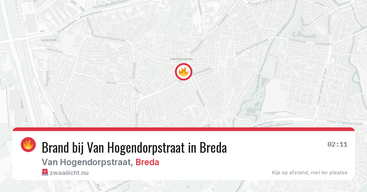 Brand bij Van Hogendorpstraat in Breda — 6 jun 2026