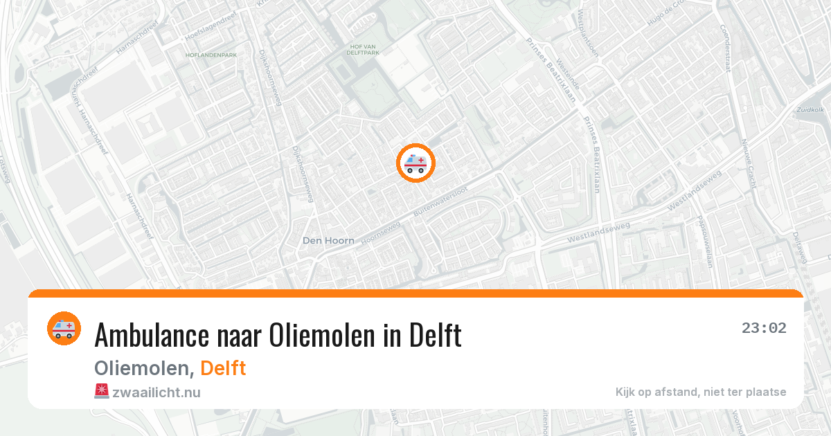 Ambulance naar Oliemolen in Delft — 31 mei 2026