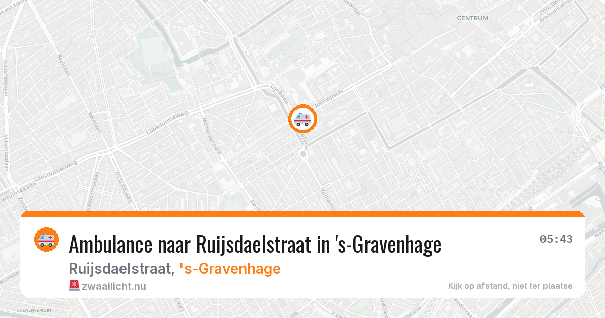 Ambulance naar Ruijsdaelstraat in 's-Gravenhage — 27 jul 2026