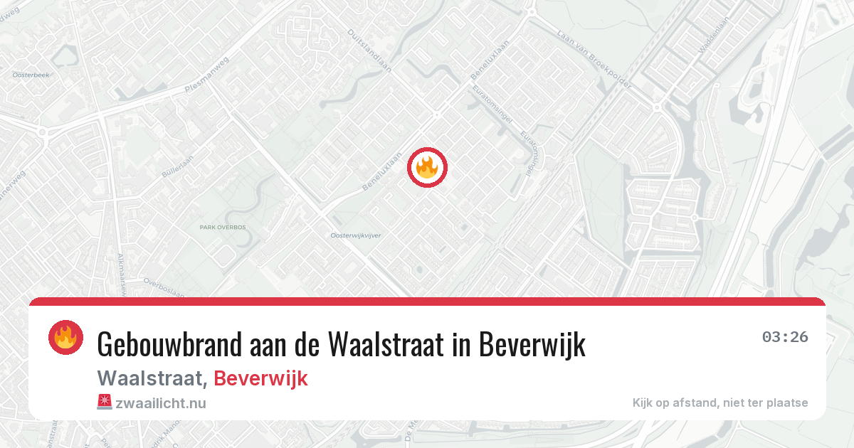 Gebouwbrand aan de Waalstraat in Beverwijk — 24 apr 2026