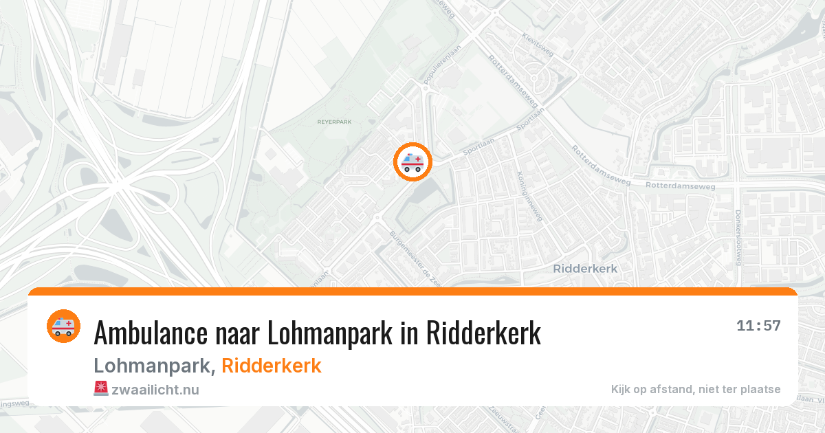 Ambulance naar Lohmanpark in Ridderkerk — 25 apr 2026