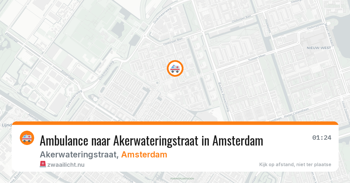 Ambulance naar Akerwateringstraat in Amsterdam — 13 jul 2026