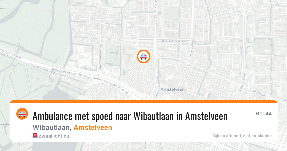 Ambulance met spoed naar Wibautlaan in Amstelveen — 16 jul 2026