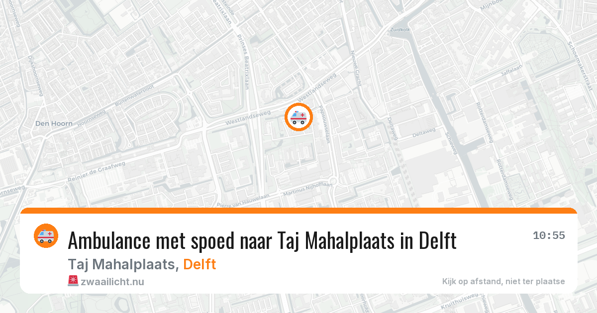 Ambulance met spoed naar Taj Mahalplaats in Delft — 26 mrt 2026