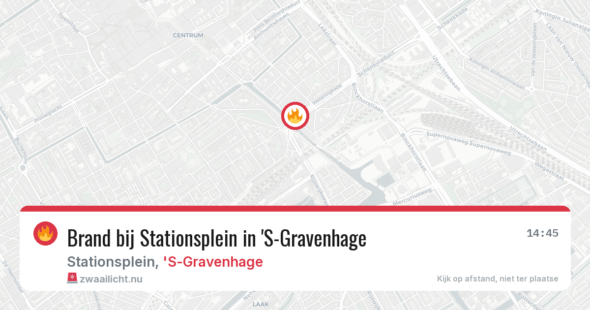 Brand bij Stationsplein in 'S-Gravenhage — 18 mrt 2026