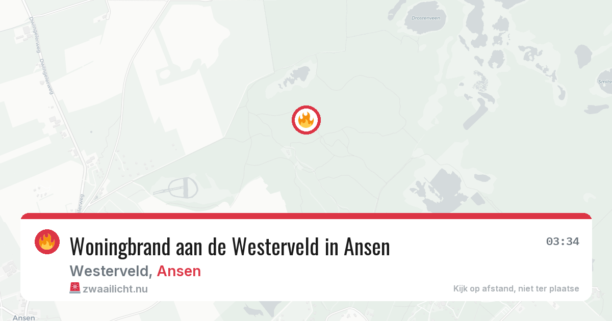 Woningbrand aan de Westerveld in Ansen — 14 jul 2026