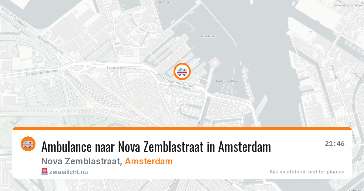 Ambulance naar Nova Zemblastraat in Amsterdam — 1 jun 2026