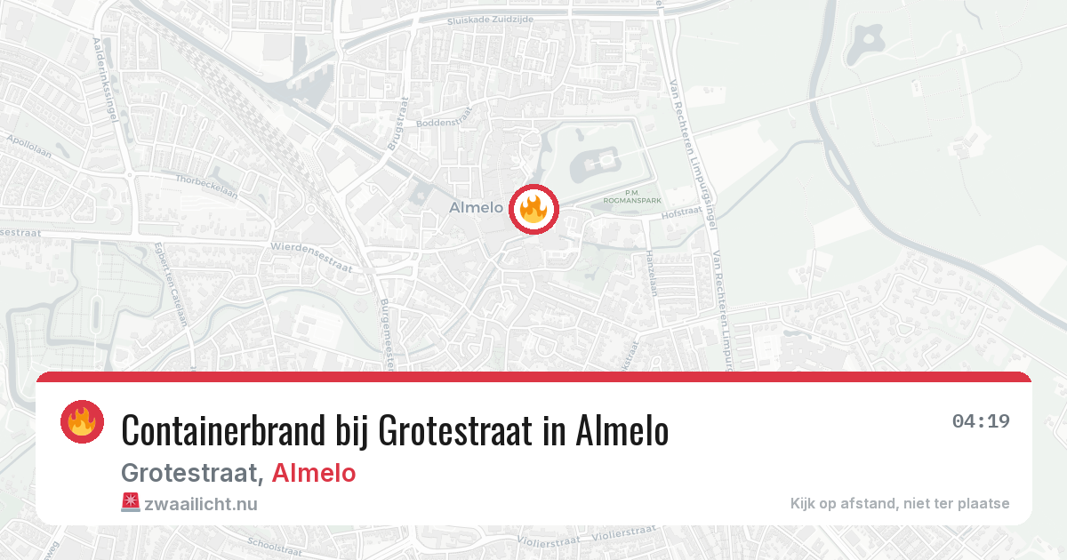 Containerbrand bij Grotestraat in Almelo — 19 mrt 2026