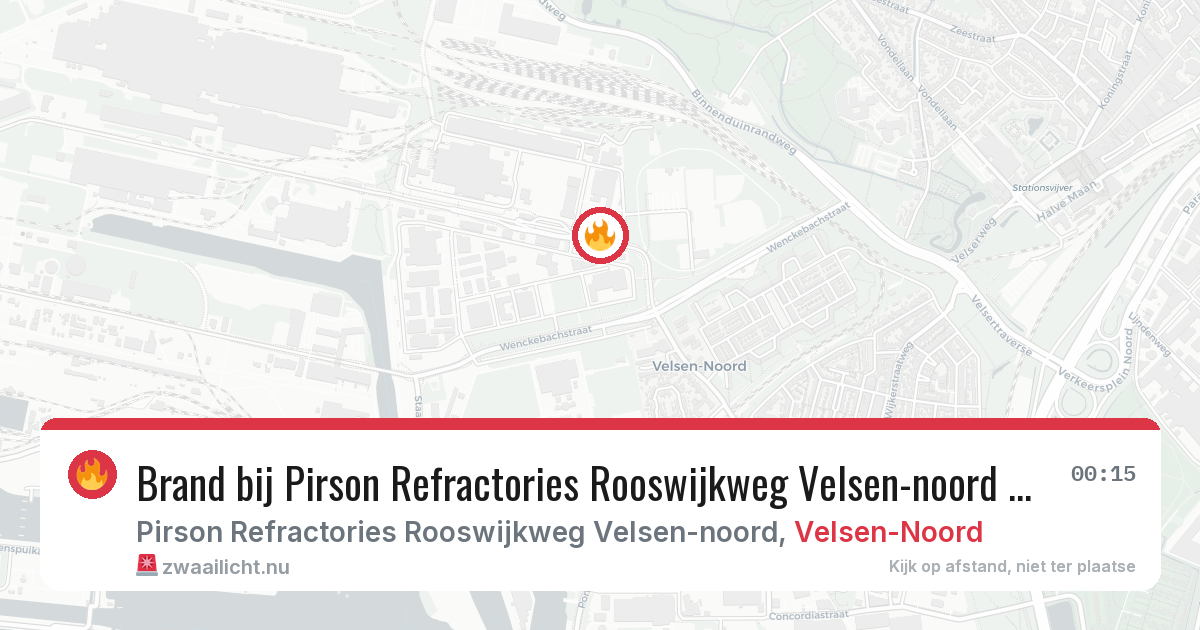 Brand bij Pirson Refractories Rooswijkweg Velsen-noord in Velsen-Noord — 14 jul 2026