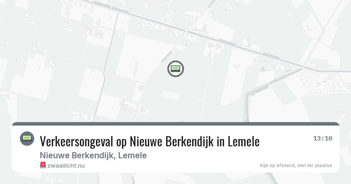 Verkeersongeval op Nieuwe Berkendijk in Lemele — 18 mrt 2026