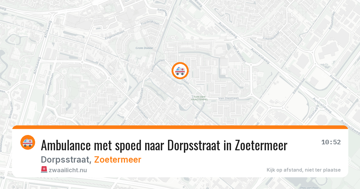 Ambulance met spoed naar Dorpsstraat in Zoetermeer — 20 jul 2026