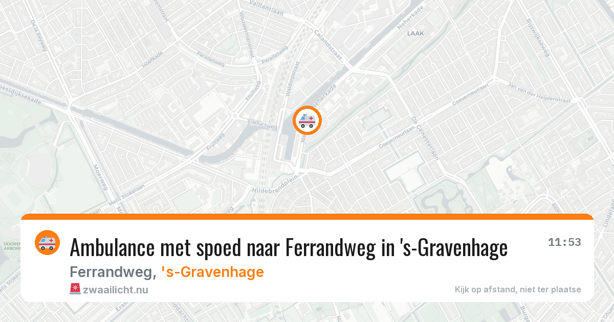 Ambulance met spoed naar Ferrandweg in 's-Gravenhage — 14 jul 2026
